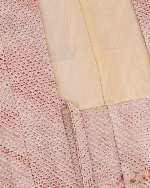 Japanese Shibori Silk Kimono (Pink)