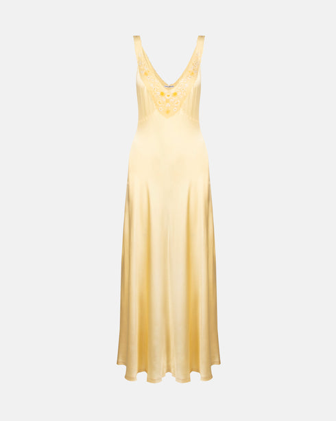 Daisy Yellow Silk Slip