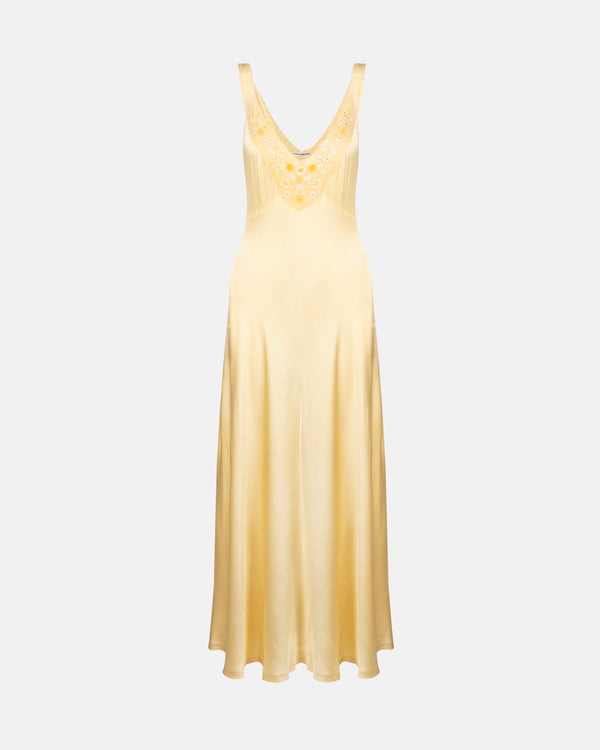Daisy Yellow Silk Slip