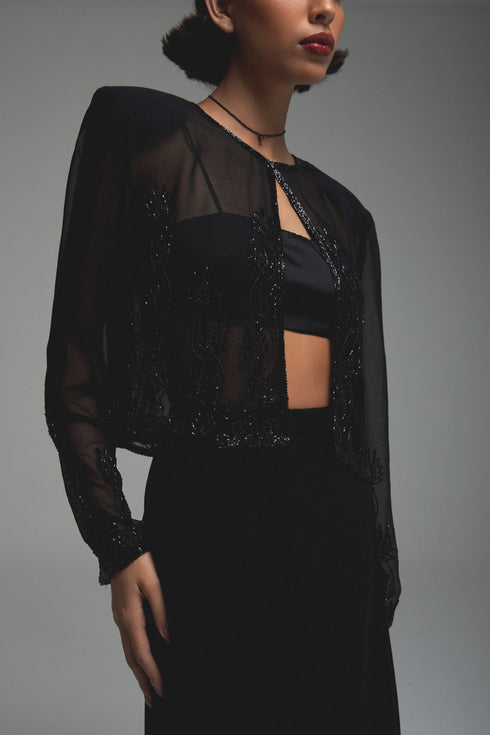 Beaded Sheer Cardigan