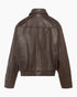 Brown Leather Bomber