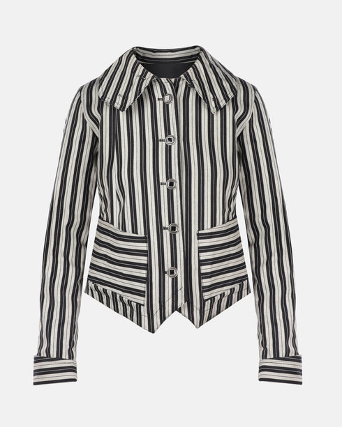 Striped B&W Jean Jacket