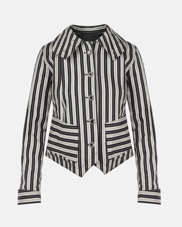 Striped B&W Jean Jacket