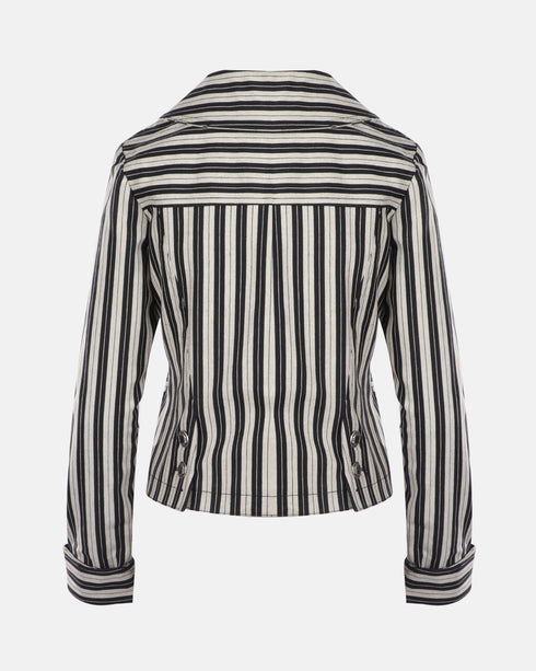 Striped B&W Jean Jacket