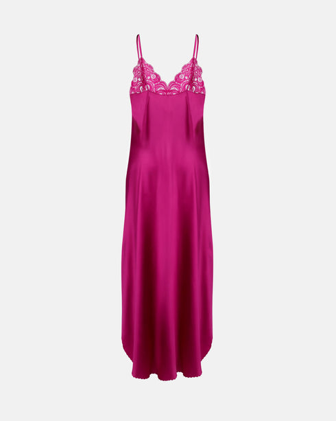 Magenta Silk Slip