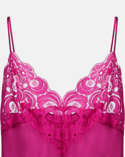 Magenta Silk Slip